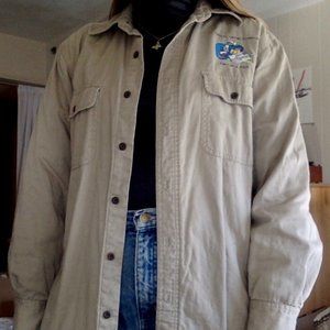 Oversized Vintage Khaki Button Down